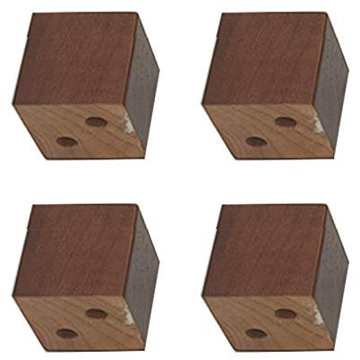 4 Stück Möbelfüße Holz Möbelfüsse Tischbeine Massivholz Quadratischer Holzblock Ersatz Möbelbeine für Sofa Bett Schrank Holz Möbel Beine Ersatz für Schrank Stuhl CouchFüße,Nussbaum(5×5cmIncrease 5cm)