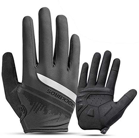 ROCKBROS Fahrradhandschuhe Touchscreen Handschuhe Frühling/Herbst Sporthandschuhe rutschfest Reflektierend Trainingshandschuhe Herren Damen S-XXL