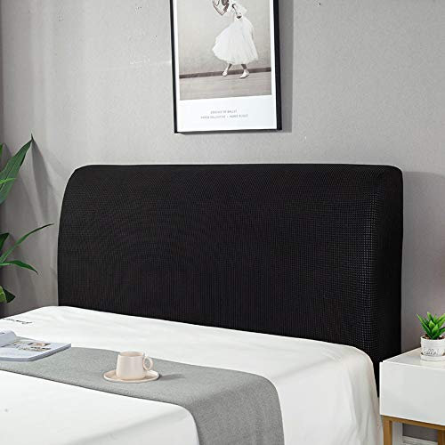 OOFAYWFD Bettkopfteil Hussen Bett Kopfteil Husse/Bezug, Staubdichte Dehnbare Schwarz Kopfteilbezug, 140/160/180/200 cm Kopfbedeckungen Abdeckung Baumwolle kopfteil überzug Cover Kopfende.