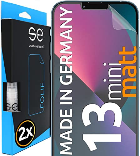 2x se® 3D SCHUTZFOLIE Entspiegelt für Apple iPhone 13 mini,Anti-Staub, 100% Fingerabdruck & FaceID kompatibel, einfache blasenfreie Installation, Ultra-Klar, Stoß-Kratzfest, aus Deutschland