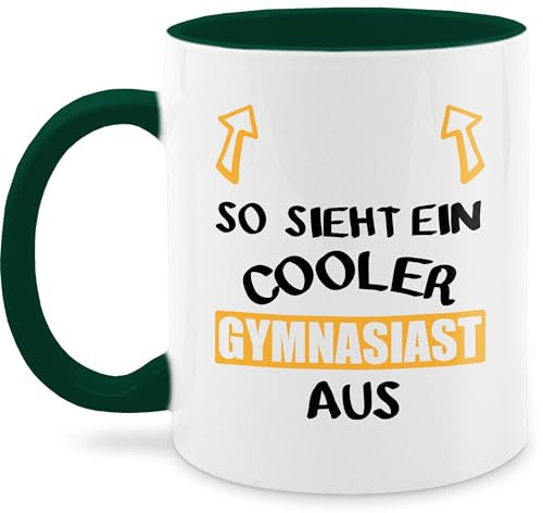 Tasse Tassen 325ml - Einschulung Geschenk Schulanfang - So sieht ein cooler Gymnasiast aus - 325 ml - Dunkelgrün - geschenke+für+gymnasiasten einschultasse schulanfangsgeschenke gymi fanmug