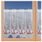 artex deko Bezaubernder Winter-Scheibenhänger Schneewichtel Weihnachtsgardine aus Plauener Spitze mit rot-Grauer Stickerei 45 x 48 cm