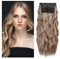 AOMIG Clip in Extensions, 4PCS Haarverlängerungen mit Clips, Synthetik Gewellte Lockig Haarextension, Wavy Haar Extensions Clip in Haarteil, Naturliches Hair Extensions für Frauen Damen (Braun)