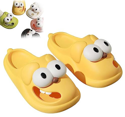 WEYSHHT Big Eye Dog Sandalen, Big Eye Hundehausschuhe, Sommer rutschfeste Slippers mit Cartoon Big Eye Hund, Gartenschuhe Kuschelige Hausschuhe, Badelatschen Personalisiert