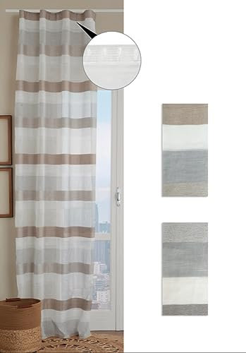 Tenda Da Arredo Con Passanti Morbidi O Ganci Finestre Per Salotto Moderne Eleganti Soggiorno Per Camera Da Letto E Tende Cameretta Bambini 2 Pannelli 145x290cm Bianco Beige Tortora (Truman Grigio, 2)