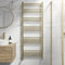 DuraTherm® 1600 x 600mm Flat Straight Heated Towel Rail Radiator Modern Central Heating Bathroom Warmer Wall Mounted Ladder Rad, Brushed Brass