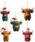 Kuh Weihnachtsschmuck 2D Acryl Cartoon Kuh Dekorative Ornamente Kuh Anhänger Christbaumschmuck Lustig Deko Anhänger Weihnachtsanhänger Weihnachtsbaum Deko Weihnachtsdekoration für (5PCS, One Size)