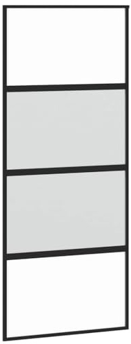 vidaXL Schiebetür Schwarz 90x205 cm Hartglas und Aluminium