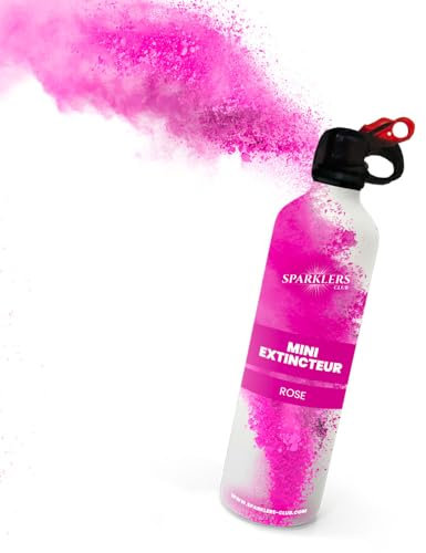 SPARKLERS CLUB Mini Estintore Polvere Holi 150 gr - Ideale per Eventi, Feste, Festival, Gender Reveal, Baby Shower, Compleanni, Matrimoni (Rosa)