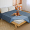 WIKEHOEX wasserdichte Hundedecke - Robuste rutschfeste Hundematte,203x 208cm Outdoor Hundematte Maschinenwaschbar beidseitiger Sofabezug als Schutz für Sofa & Bett-Blau+Dunkelblau