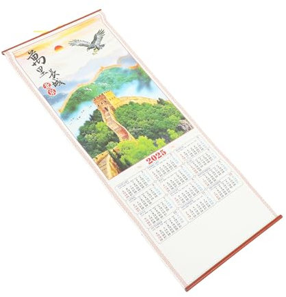 Kichvoe Chinesischer Wandkalender Traditioneller Hängender Kalender Für Jahr Der Schlange Für Zuhause Und Büro Mit Kunstvollen Grafiken Und Praktischer Nutzung