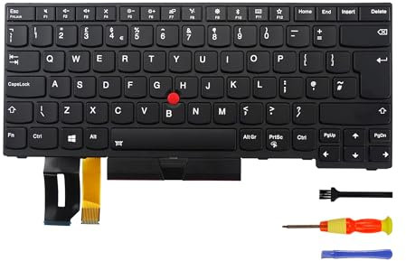 Replacement Keyboard with Backlit for Lenovo Thinkpad E480 E485 T480S T490 T495 L380 L390 L480 E490 E495 R480 R490 S2 3rd Gen S2 2nd Gen S2 5TH GEN(UK English, Black)