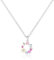 Mesovor Niedliche Gold Blumen Kette für Damen und Mädchen, 18 Karat Vergoldete Anhänger-Halskette mit Hübschen Bunten Blumenperlen für Partys und Hochzeiten (Silber-Runde)