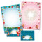 Briefpapier-Set mit 2 Schreibblöcken und 25 Umschlägen für Kinder Weihnachten Hase Pferd rosa und blau (1 Block rosa und 1 Block blau A4 mit je 25 Blättern + 25 Briefumschläge)