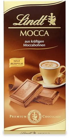 Lindt Schokolade Mocca | 100 g Tafel | Vollmilch-Schokolade mit kräftigen Moccabohnen| Schokoladentafel | Schokoladengeschenk, 100g (6er Pack)