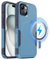 MOBESV Magnetisch Hülle für iPhone 15 6,1 Zoll, Handyhülle kompatibel mit MagSafe, Matte Stoßfeste Cover, Seeblau