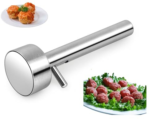 Falafel - Cuchara y bola de albóndigas – Acero inoxidable de alta calidad, apto para alimentos y molde antiadherente para cocinar fácilmente, cuchara y dejar caer fácilmente Falafel, albóndigas y más,