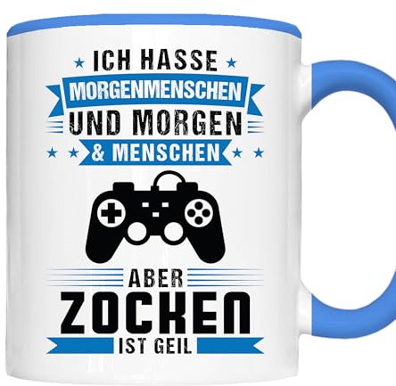 Gamer Tasse | Zocken ist geil | Gamer Geschenk Video Game Tasse Gaming Kaffeebecher lustig