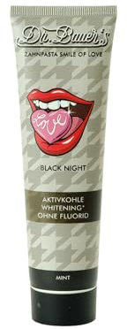 Dr. Bauer's Smile of Love Black Night Zahnpasta 90ml – Fluoridfrei mit Aktivkohle & Minze für sanfte Zahnaufhellung, frischen Atem & natürlich weiße Zähne