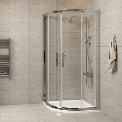 1000 x 1000mm Quadrant Shower Enclosure Double Sliding Door Walk in Corner Cubicle Screen 6mm Safety Tempered Glass