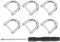 sourcing map 6 Pcs Shackle Screw D Rings U Shape D-Rings Replacement for Purse Keychain Strap Buckle, 0.47x0.47inch, Silver