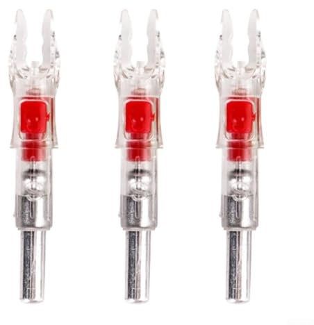 HavenDomicile Lot de 3 encoches de flèche lumineuses pour tiges de 6,2 mm, accessoires d'éclairage automatique en rouge/vert/bleu/multicolore, encoches de flèche éclairées par LED (rouge)