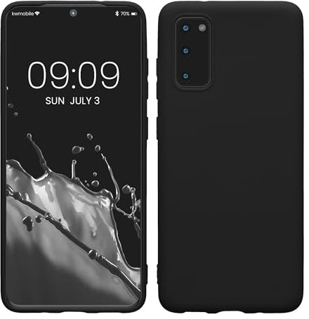 kwmobile Hülle kompatibel mit Samsung Galaxy S20 Hülle - weiches TPU Silikon Case - Cover geeignet für kabelloses Laden - Schwarz matt