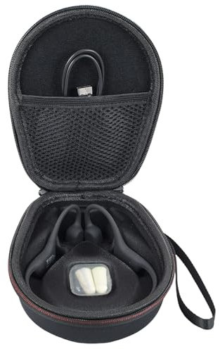 YIIWAY Hard Travel Case Compatible with SHOKZ OpenRun Pro 2 / OpenSwim Pro/OpenRun/OpenMove/OpenRun Mini/OpenSwim Bone Conduction Headphones, Case Only - Black YC80017