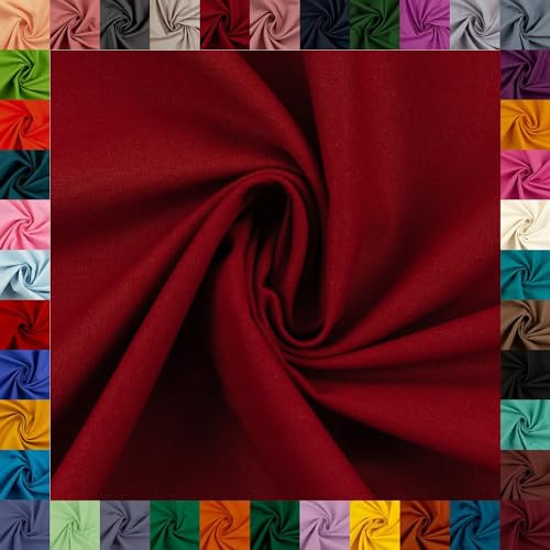 Baumwollstoff HEIDE, Swafing, 42 Uni-Farben, einfarbig, 100% Baumwolle, Coupons, Oeko-TEX Standard 100 (burgundy, 0,5 m)