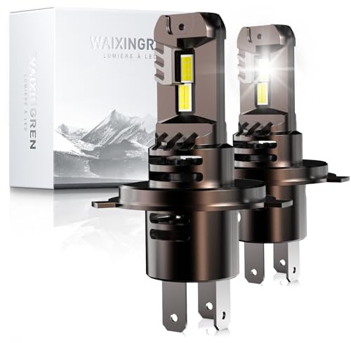 WAIXINGREN Ampoule H4 LED Voiture 36000LM, 120W, 6500K Lumière Blanche