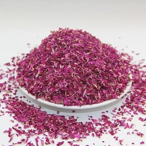 Rosenblütenblätter, Essbare Rosenblätter, Echte Bio Rosenblütenblätter, Herrlich duftend & Intensive Farbe, Rosenblätter Тее, natürlich rein, für DIY, Tee, Backen, Seife, Salate und Torten-Dekoration