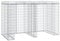 Cache-poubelle gabion 192 x 91 x 120 cm en fer galvanisé – Durable et résistant aux intempéries – Idéal pour le jardin et la cour – Solution pratique de poubelles