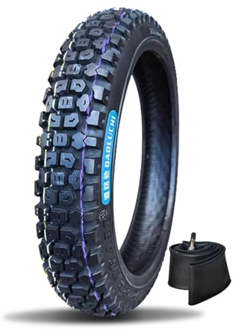 Dirt Bike Pit Bike Cross Reifen 60/100-14 Reifen + Schlauch, 2.50-14 mit Straßenprofil für Dirtbikes vorne oder hinten, verstärkt für den täglichen Gebrauch, 8 P.R., 300 kPa, 39 L