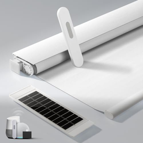 MUSCLEAREA No Drill Motorized Blinds with Remote, Automatic Roller Shades