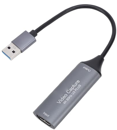 Plyisty 4K 60Hz Videoaufnahmekarte, HD Multimedia USB 3.0 -Video-Recorder für PC-Streaming-Spielaufzeichnung, mit Ultra-Low-Latency-Technologie