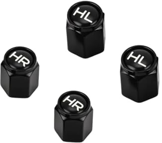 Ventilkappen Auto, Metal Autoventil Kappe (Schwarz-Weiß, 1cm*4) | Aluminium Ventilkappen mit Beschriftung Reifenventilkappen, Car Tyre Valve Caps Covers