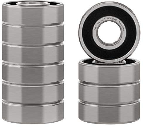 XiKe 607-2RS Kugellager mit Doppeldichtung 7x19x6mm Chromstahl und Vorgeschmiert, 607RS Miniatur-Rillenkugellager, 10er Pack