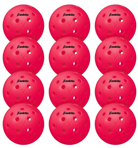 Franklin Sports X-40 - Palline da pickleball da esterno, approvate dagli Stati Uniti (USAPA), confezione da 12, colore: rosa