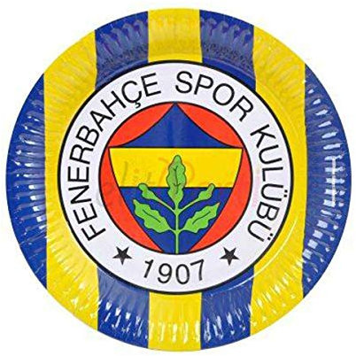 BALONEVI Fenerbahce Istanbul Lizenziertes Pappteller 23 cm, 8 Stück, Sports Team, Schichtpapier, Pappteller