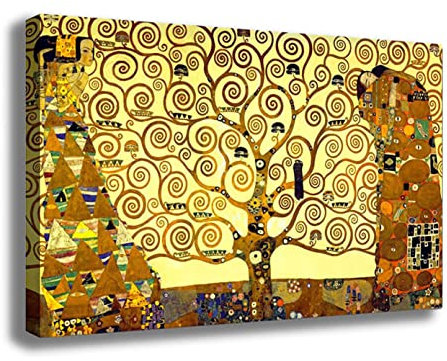 Quadro GUSTAV KLIMT Albero della Vita 2 - RIPRODUZIONE STAMPA SU TELA Quadri Moderni Moderno Arte Astratto Cucina Soggiorno Camera da letto printerland.it (70x100 cm)