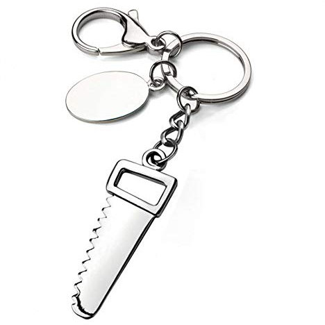 County Engraving Personalised Carpenters Saw Key Ring Keyring Dad Grandad Engraved Birthday Gift - Enter Your Own Custom Text