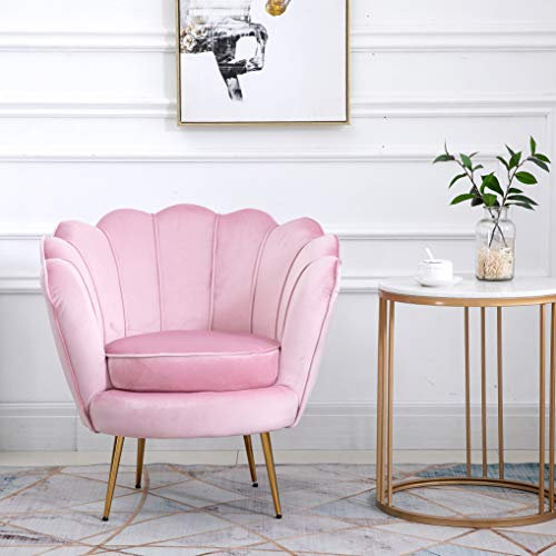 Cherry Tree Furniture HEPBURN Scalloped Velvet Armchair Tub Chair (Pink)