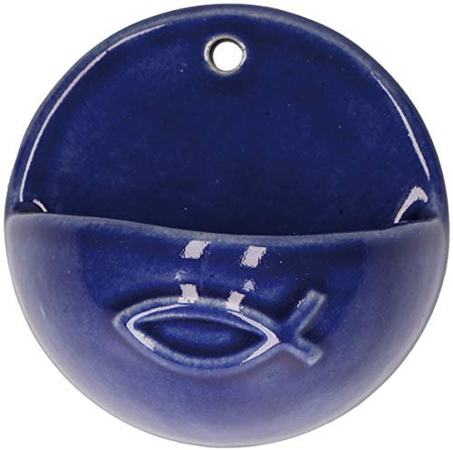 Butzon & Bercker Weihwasserbecken Fisch Keramik blau 7 cm Andacht zum Gebet Weihwasser