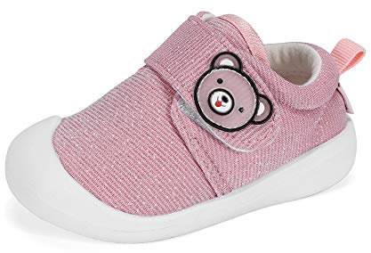 MASOCIO Baby Schuhe Mädchen Lauflernschuhe Babyschuhe Sneaker Kleinkind Glitzern Flach Anti-Rutsch 12-18 Monate Pink Größe 20 (Herstellergröße: CN 15)