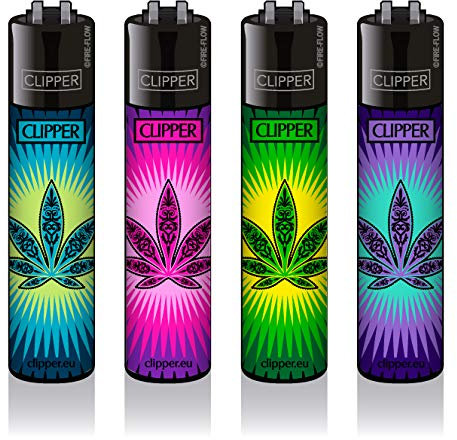 sunmondo Clipper® Feuerzeuge 4er Set: Flash Leaves #2
