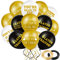 45 Stücke 12 Zoll Lustiger Mitarbeiter Weggehen am Letzten Tag Büro Party Ballons, Weiß und Gold Schwarz Ruhestand Latex Ballon für Abschied Ballon mit 2 Band Dekoren für Kollegen Weggehen