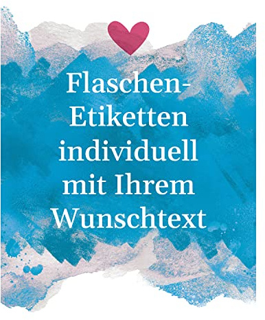 Flaschenetiketten PERSONALISIERT 8 Aufkleber Sekt & Wein Flaschen Etiketten | Premium Flaschen-Aufkleber selbstklebend Text selber gestalten - Herz Modern - Geschenk, Geburtstag, Weihnachten