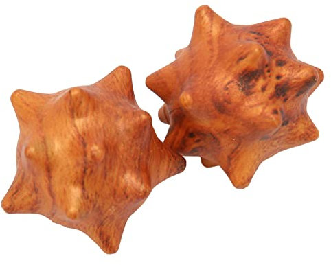 Hand Massager Holz Ball, 2 Stück Strukturierte Akupunkt-Massagebälle für Thai Massage Triggerpunkt Massage Stress Relief Reflexzone therapie Muscle Tension Reduction