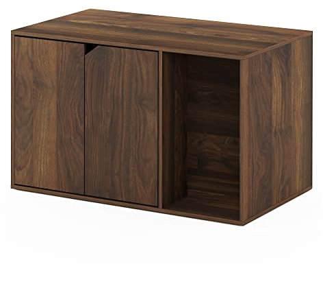 Furinno Litter Box Enclosure, Columbia Walnut, 45 (D) x 74.4 (W) x 50 (H) cm