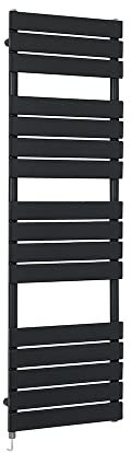 Milano Lustro 800W Black Flat Panel Electric Heated Towel Rail - 1500mm x 450mm